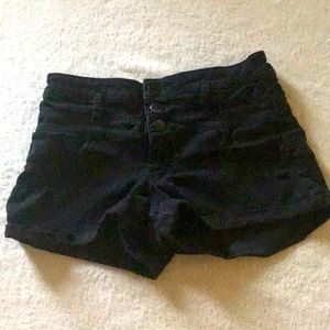 Black jean shorts for kids.